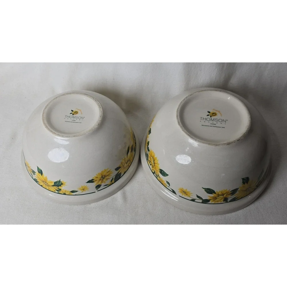 Thomson Pottery Sunflower‎ Mixing Serving Bowls Set Of 2 Decorative Fall Decor